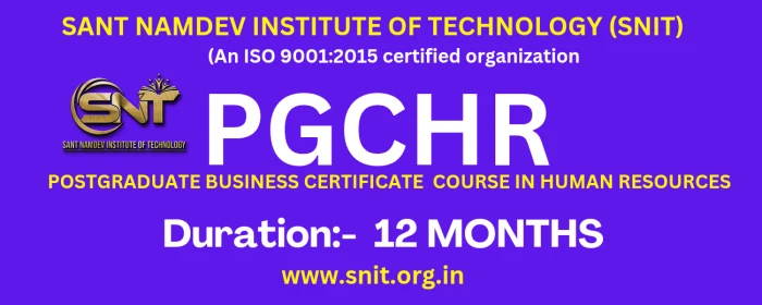 Course - POSTGRADUATE BUSINESS CERTIFICATE  COURSE IN HUMAN RESOURCES